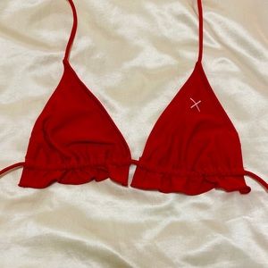 Boutine la red fringe top